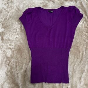 Express Black Knit V-Neck Blouse